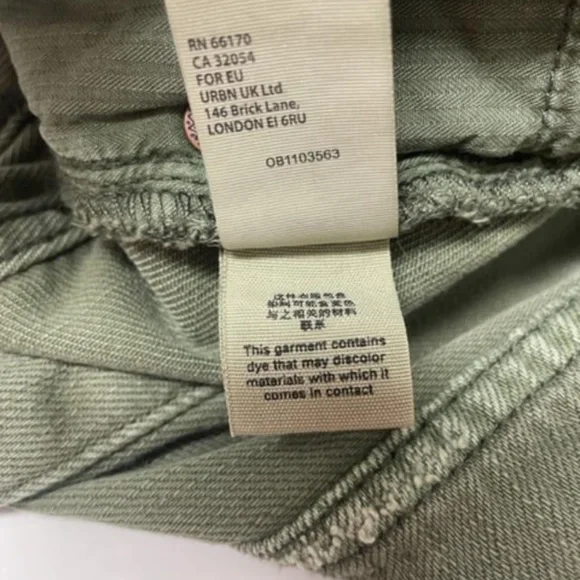 NWT $68 We The Free People Sage Green Distressed Hi-Rise Shorts - Picture 7 of 11